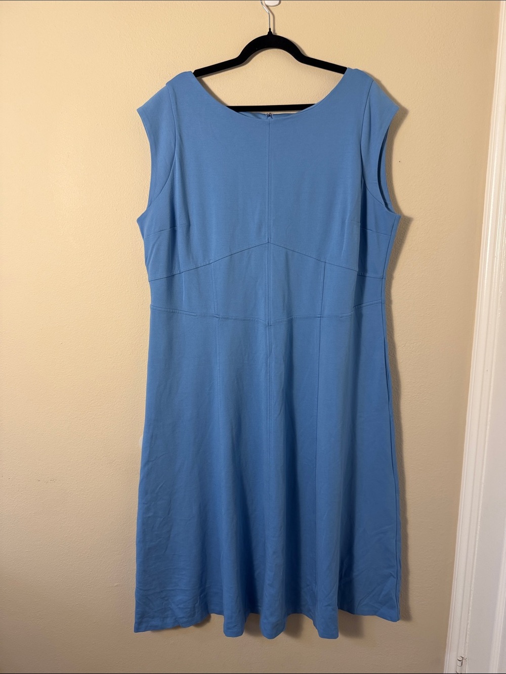 Talbots Plus Ponte Midi Dress in Sky Blue Size 18W